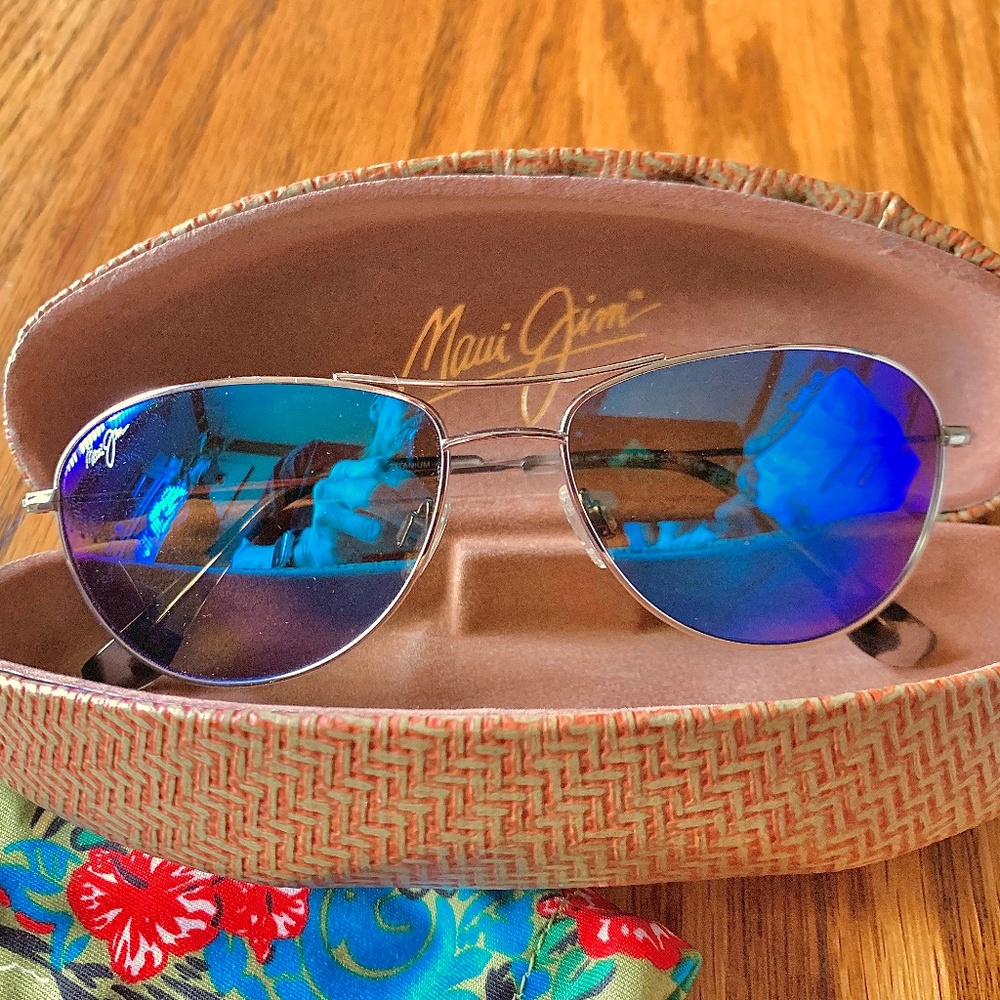 Maui Jim Blue Aviator Sunglasses